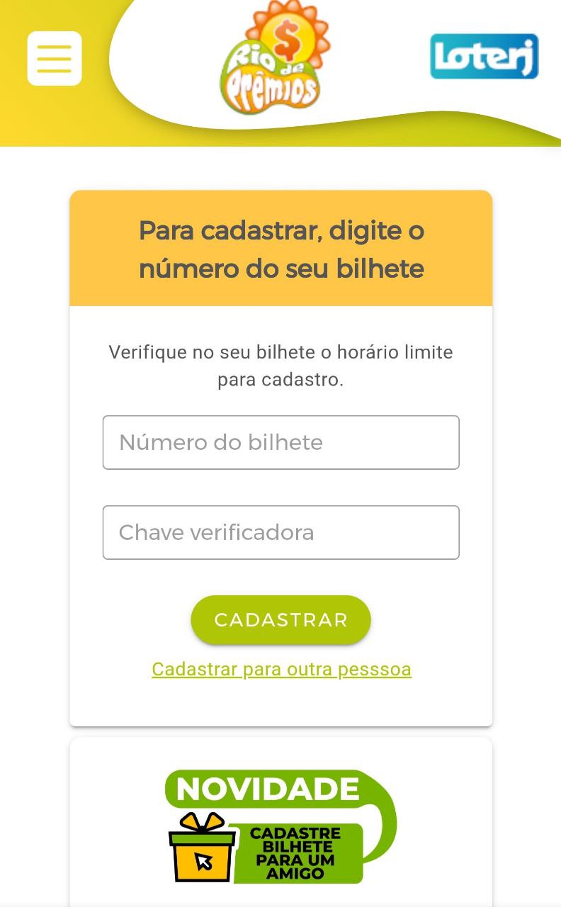 Veja como Cadastrar Bilhete do Rio de Prêmios VenutoBR