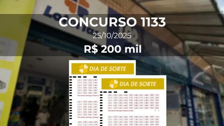 Resultado da Dia de Sorte 1133 com prêmio estimado de R$ 200 mil