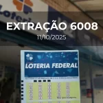 Resultado da Loteria Federal 6008. Números sorteados: 035032, 040709, 060235, 089132, 083030
