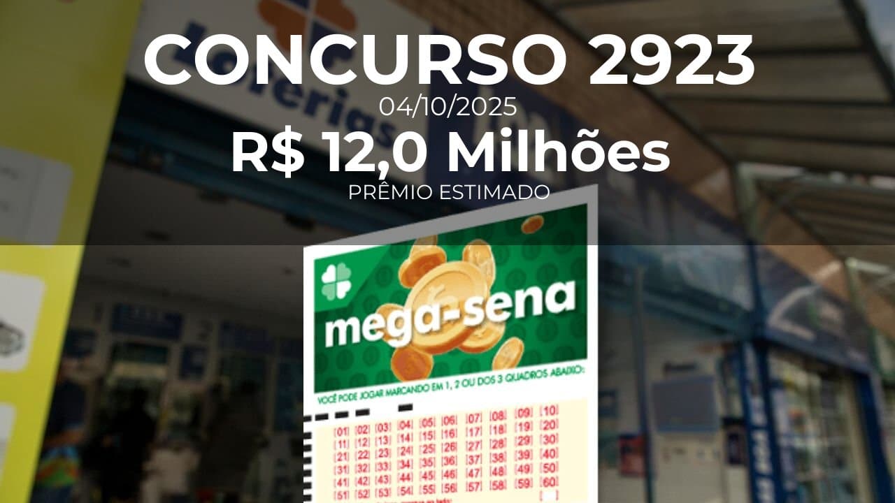 Resultado da Mega-Sena 2923. Números: 18, 27, 32, 39, 55, 56. Acumulou!