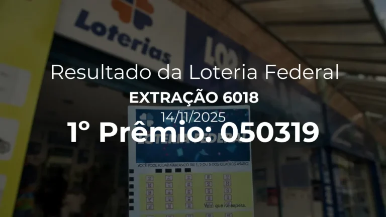 Resultado da Loteria Federal extração 6018. Bilhete do 1º prêmio: 050319