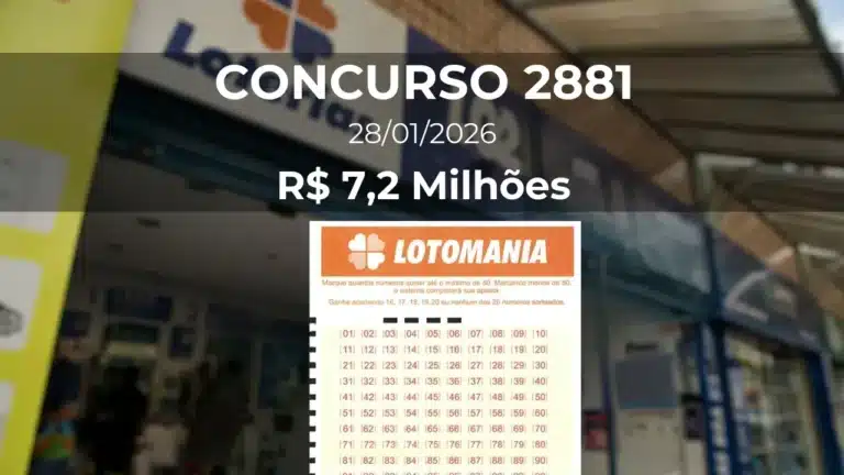Resultado da Lotomania 2881 com prêmio estimado de R$ 7,2 Milhões