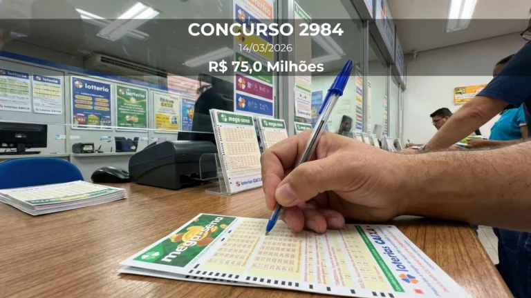 Resultado da Mega-Sena 2984 com prêmio estimado de R$ 75,0 Milhões